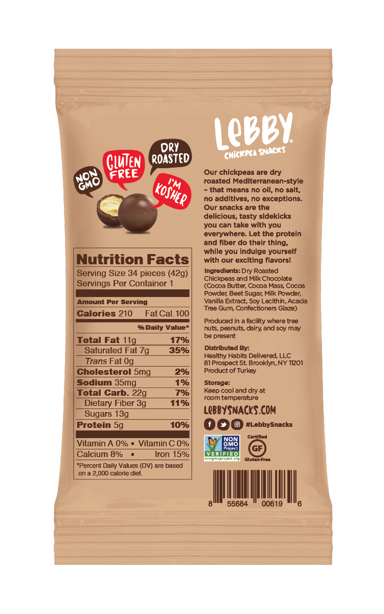 Lebby Snacks Milk Chocolate Back