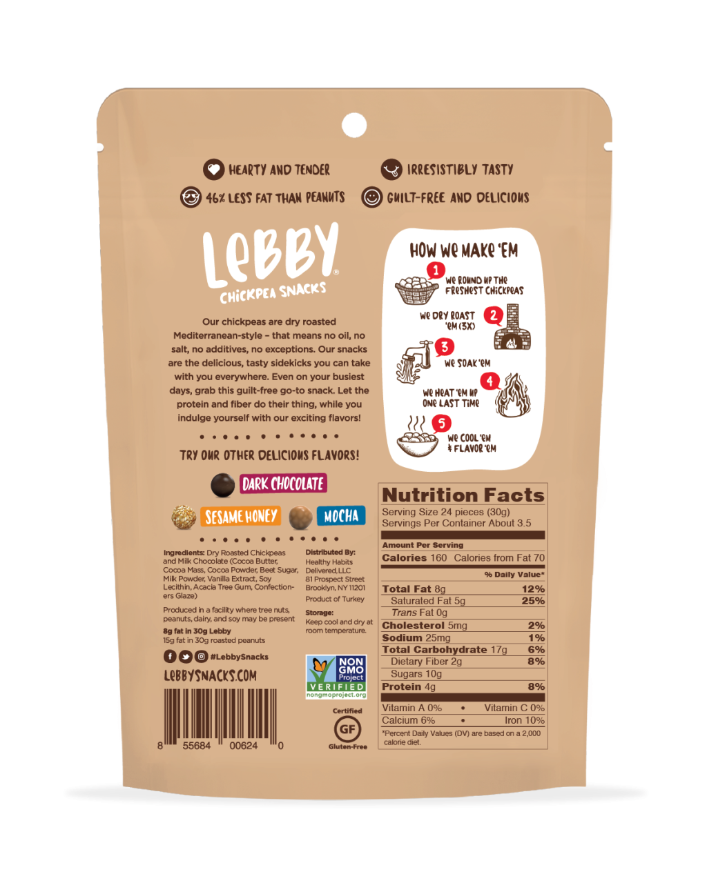 Lebby Snacks Milk Chocolate Back